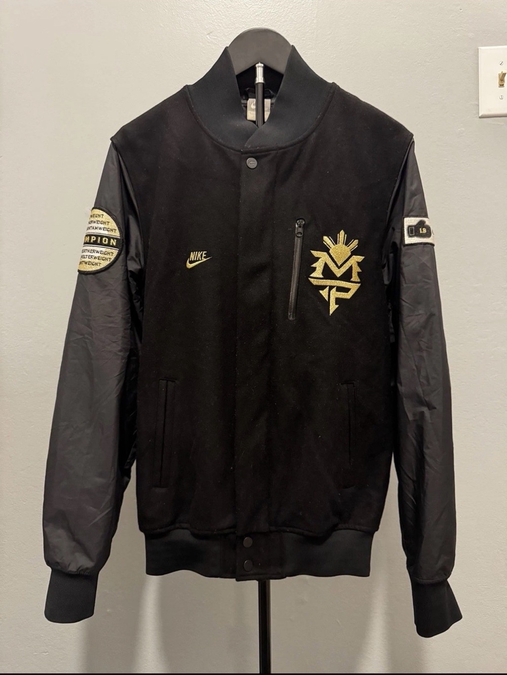 Manny Pacquiao Nike Destroyer Jacket Size Small Black Bomber